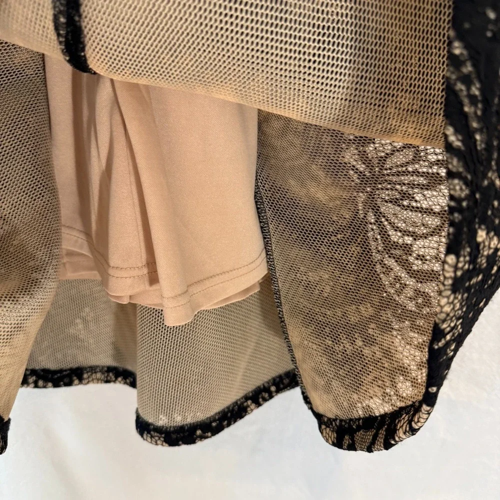 Windsor Black Lace Halter Homecoming Hoco Party Dress Sz S Nude Illusion Back - Picture 10 of 15